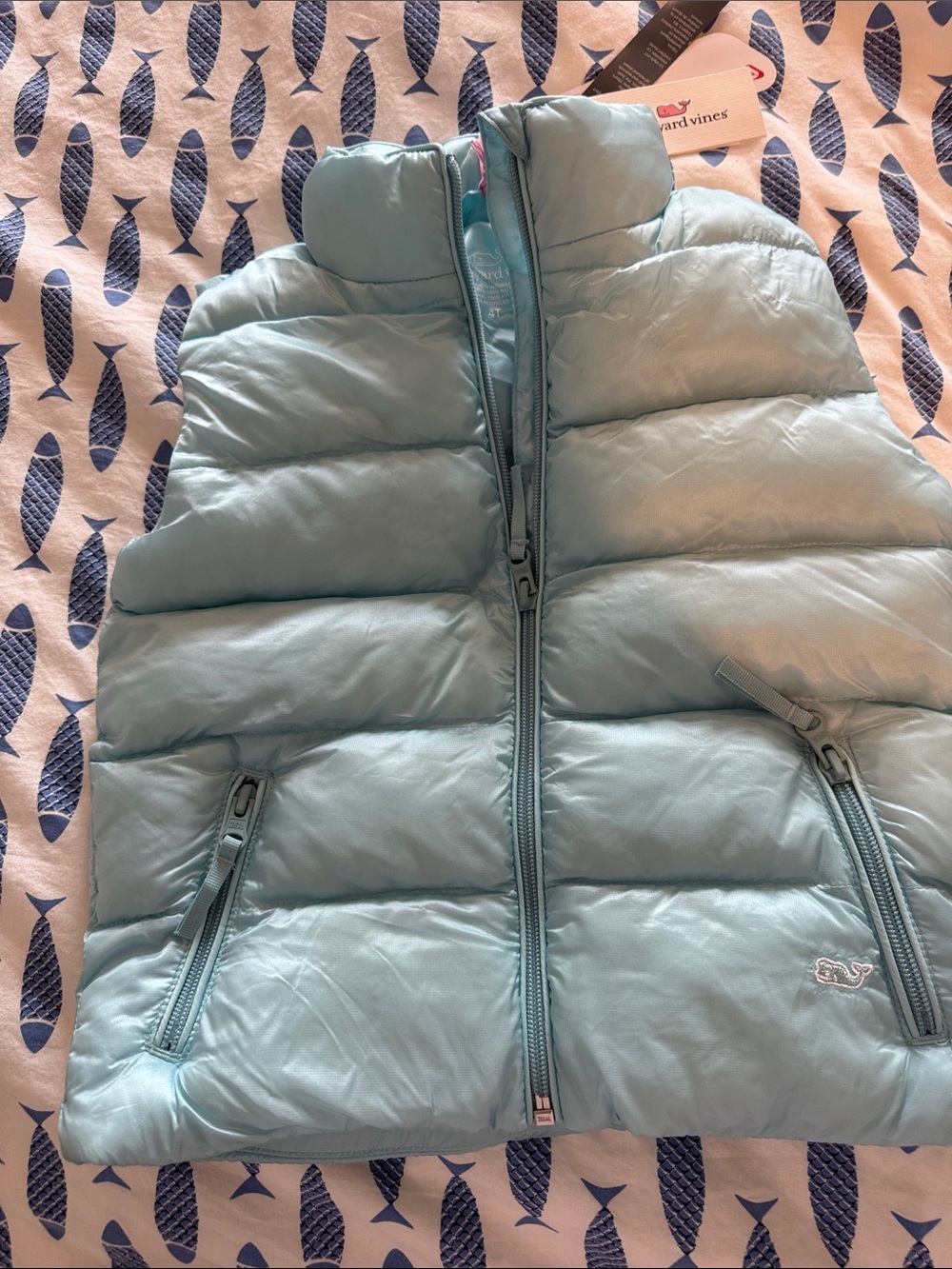 Vineyard Vines Mint Blue Kids Puffer Vest
